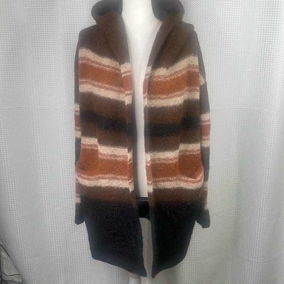 Peruvian Connection Hooded Blanket Coat Cardigan Alpaca Boho Western Aztec XS/S - Picture 1 of 12